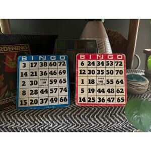 Red white and blue vintage bingo cards pack of 5 ( used)